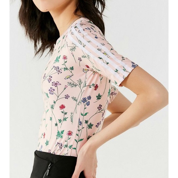 Adidas Original pink floral bodysuit NWT - Picture 2 of 8